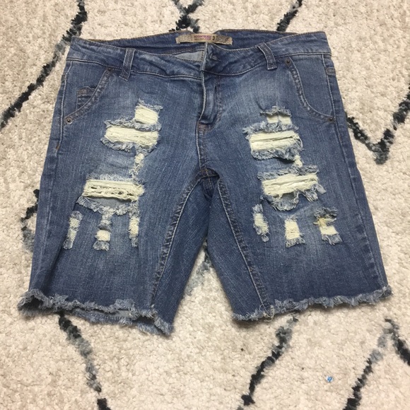 Long Denim Shorts - Picture 1 of 3